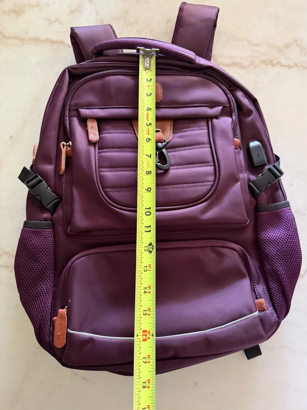 Aokur Deep Purple Canvas Travel Hiking Backpack Unisex NWOT